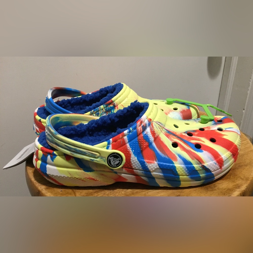 Used Crocs kids tye-dye